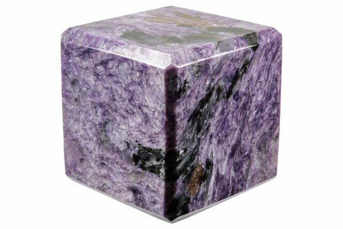 Polished Purple Charoite Cube - Siberia, Russia #193323